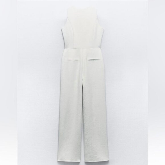 ZARA FULL LENGTH ASYMMETRIC VEST JUMPSUIT - Picture 4 of 5